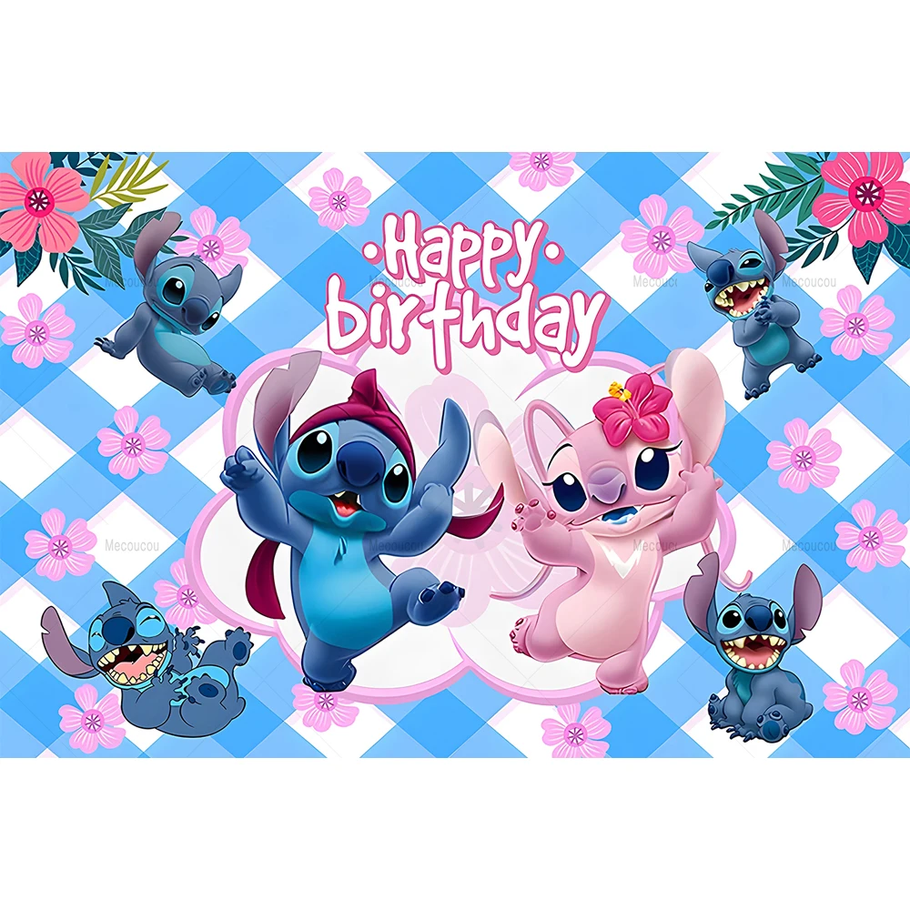 Lilo und Stich Thema benutzer definierte Hintergrund Cartoon Anime Charakter Hawaii Hula Boy Girl Geburtstags feier Fotografie Banner