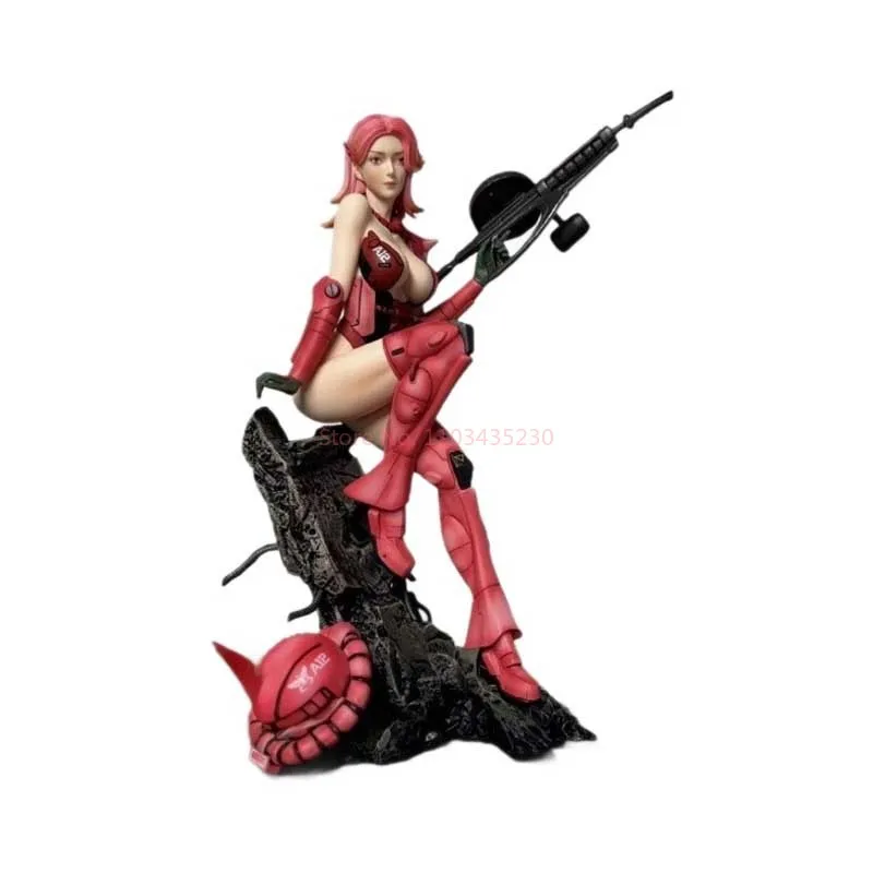 29cm anime periférico bela menina estátua 1/6 zaku ornamento máquina chassi modelo boneca figura brinquedo presentes