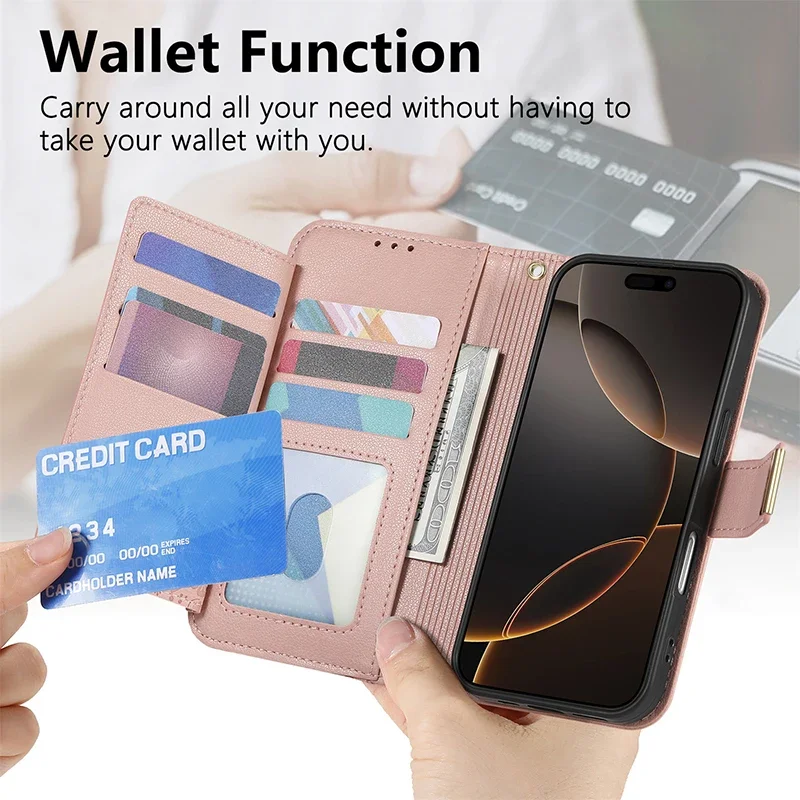 Für Samsung Galaxy S26 S25 Ultra S24 S23 FE S22 Ultra Plus A05 A25 A57 A55 A56 A37 Ledertasche Crossbody Karte Brieftasche Flip-Cover – Detail 6