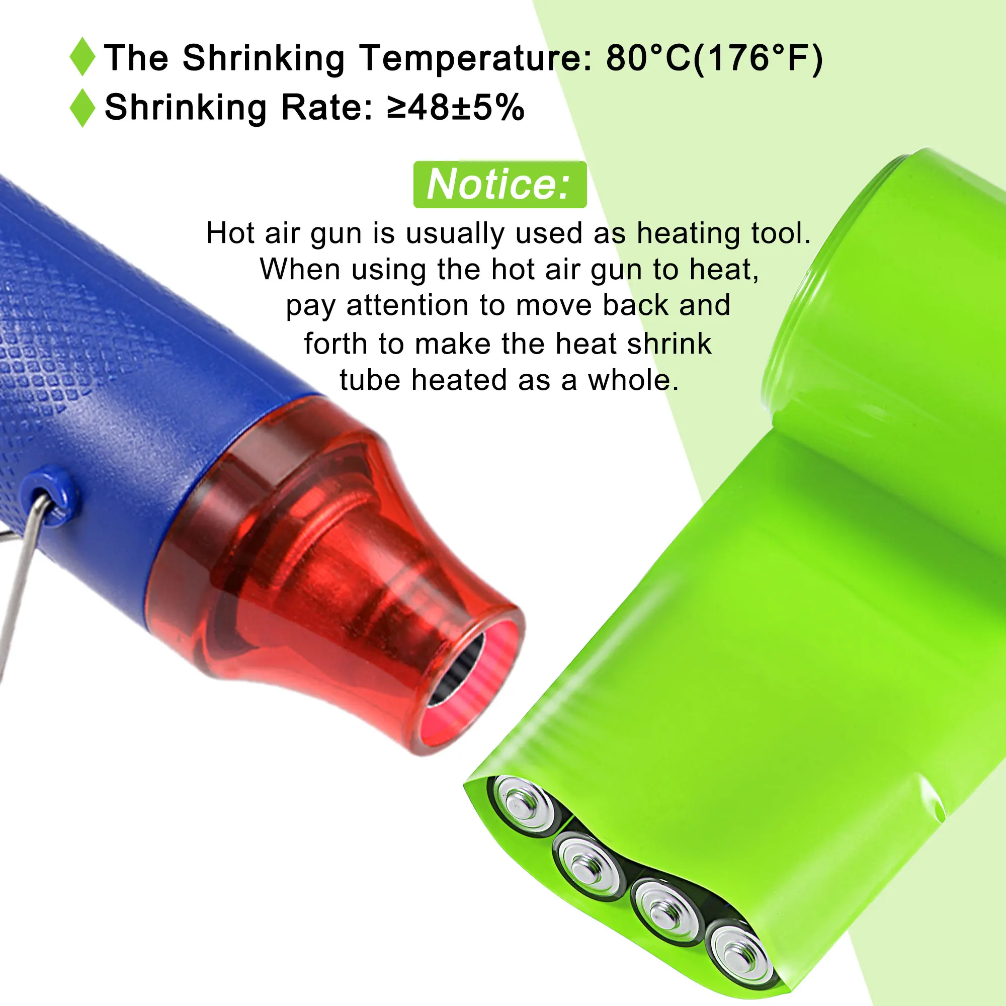 Paquete de Tubo termorretráctil de PVC con batería de litio 18650 de 6 metros, funda de Cable de envoltura de película aislada de 23mm de ancho, transparente/azul/negro/verde claro
