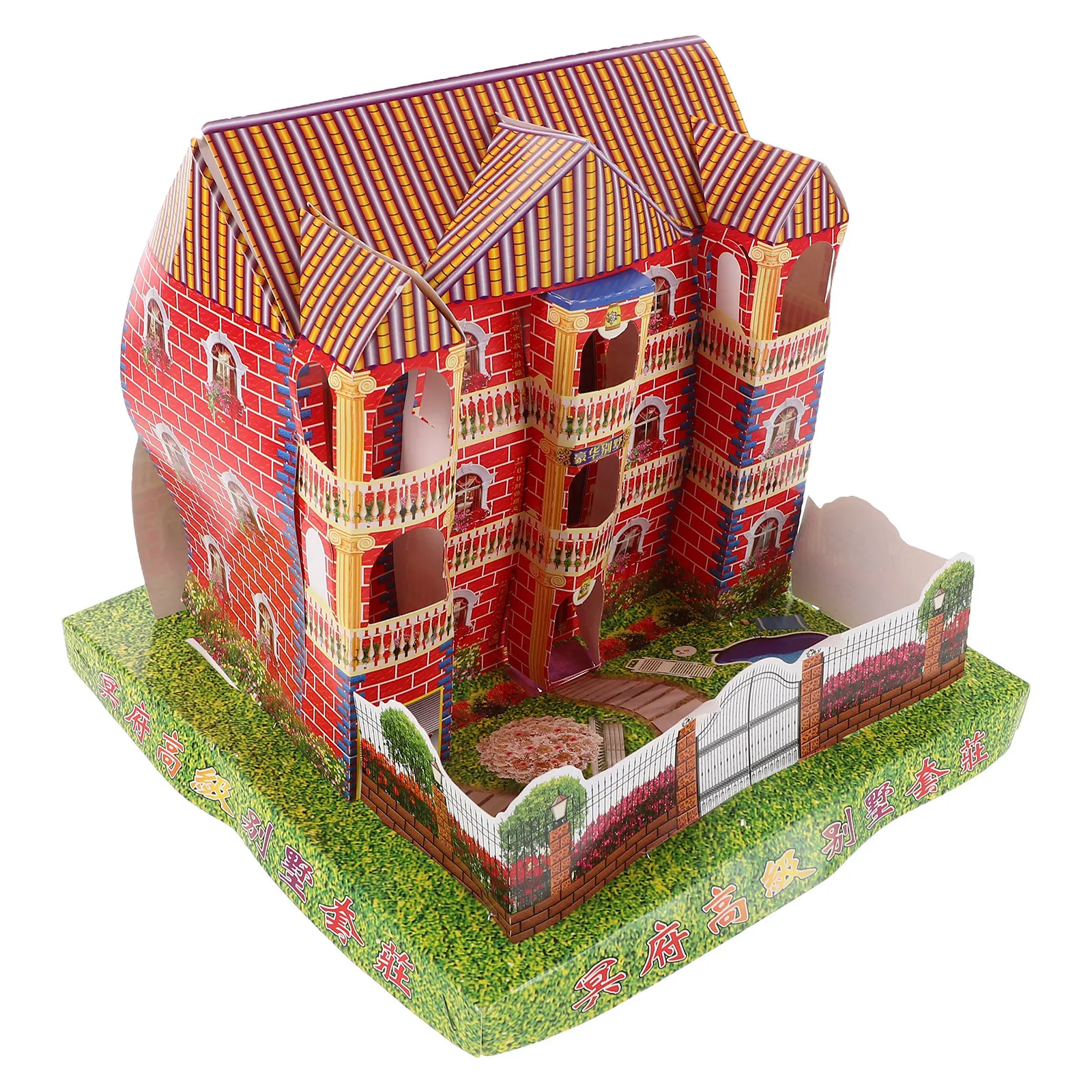 Large Space Japanese Style Ancestor Money Paper Villa Realistic for Traditional Ancestral Worship Festival Sacrifice