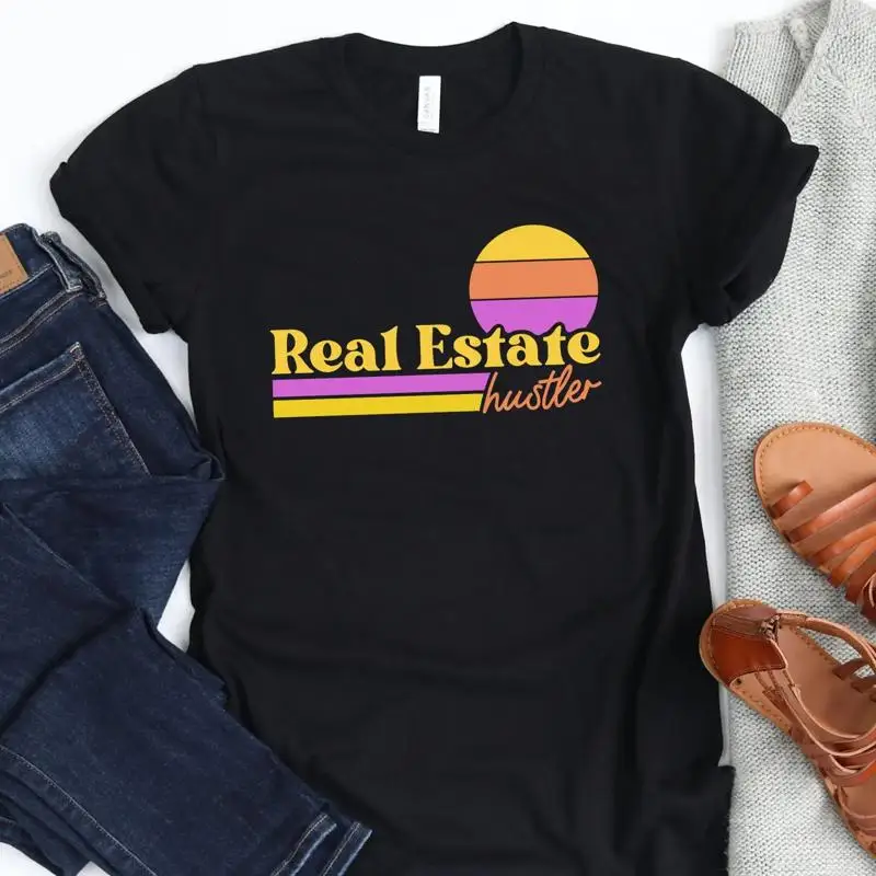 Real Estate Hustle Retro T Shirt Vintage Life Funny Miami