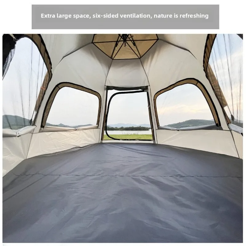 Wholesale Stock Portable Hexagonal Folding Automatic Tent Park Camping Tents Outdoor Camping Camping Equipment Outdoor Tent