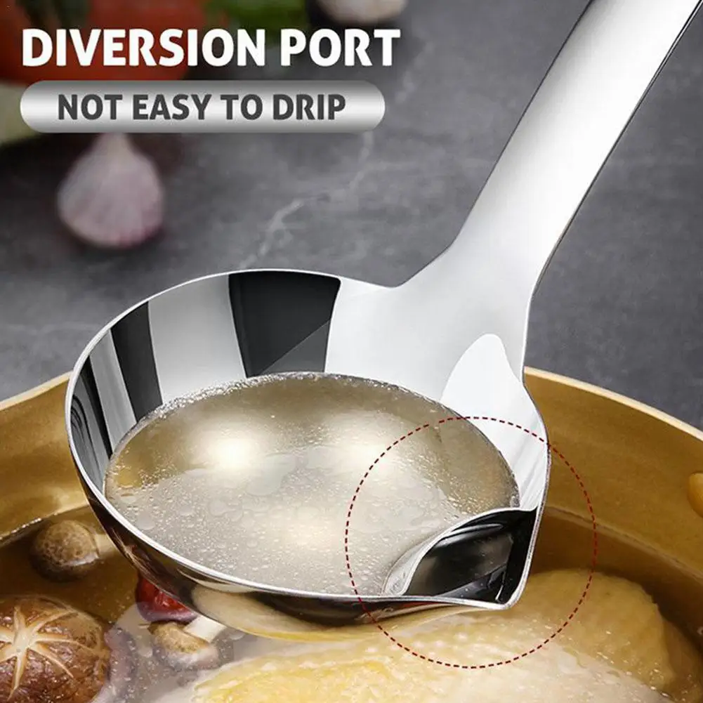 

Steel Soup Fat Oil Separator Ladles Skimmer Spoon Strainer Filter Soup Colander Spoon Oil Separate Oil Scoop K5x9