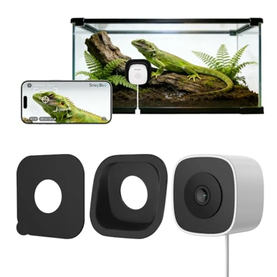 

3MP 2K AI Reptile and Aquarium Camera with Angle Magnetic Mount, Close-Focus Lens for Fish Tank Terrarium Lizard Snake Pet, 2.4