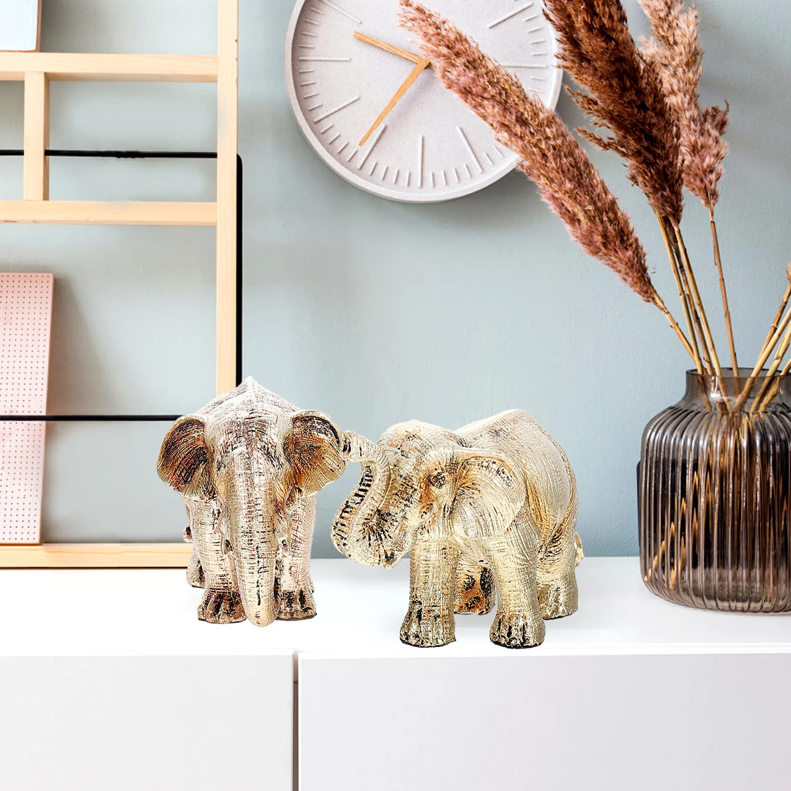 

3 Pcs Elephant Statue Home Decor Decorative Figurine Artistic Resin Decorational