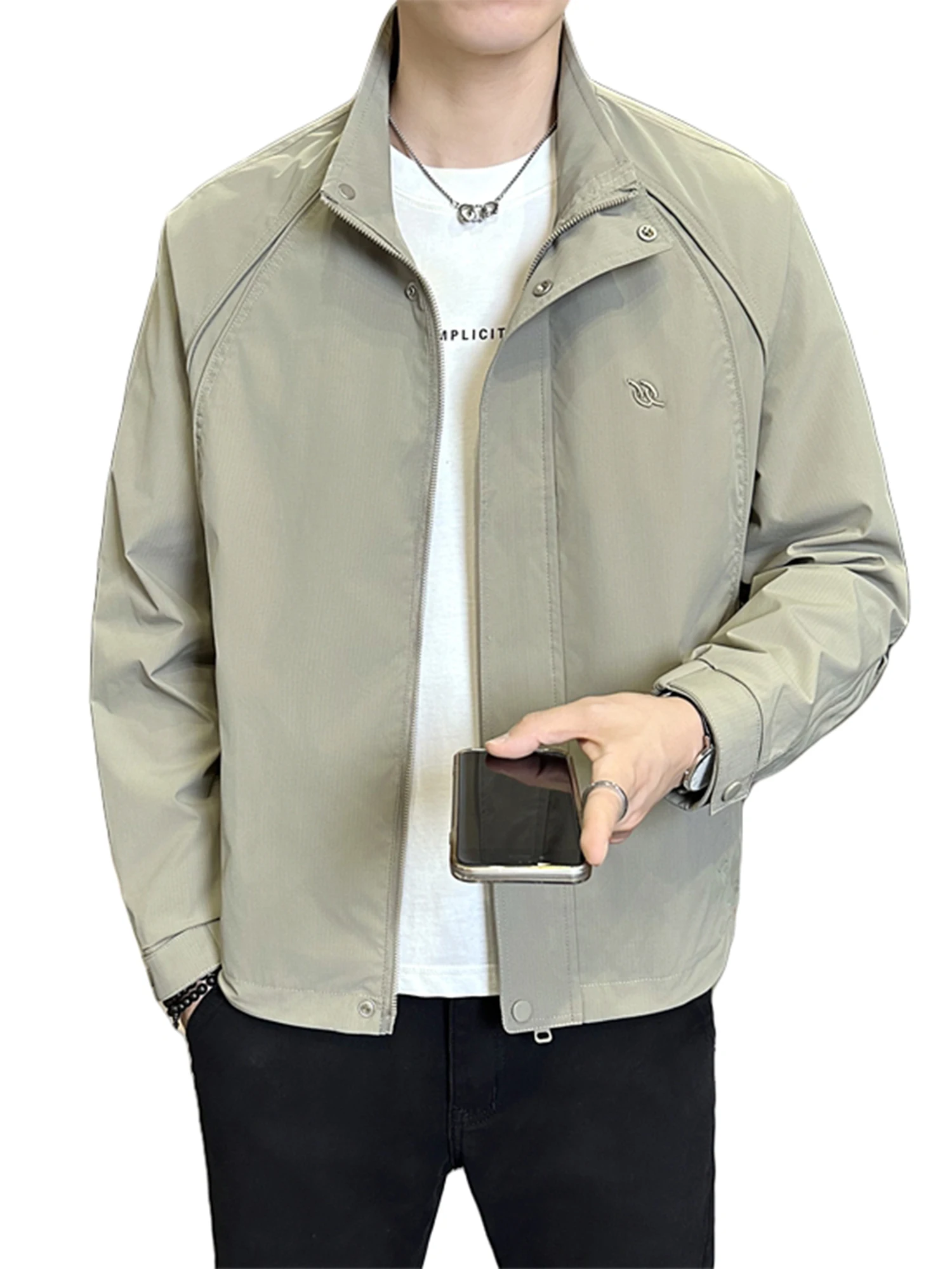 ピエール・カルダン メンズ カジュアル ワークウェア ジャエット スタンドカラー 防風 春秋 ファッション ポリエステル繊維 ロングスリーブ ジッパー