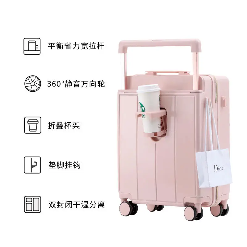 Wide suitcase Women\'s trolley luggage boarding box 20/24 inch universal wheel new luggage combination box