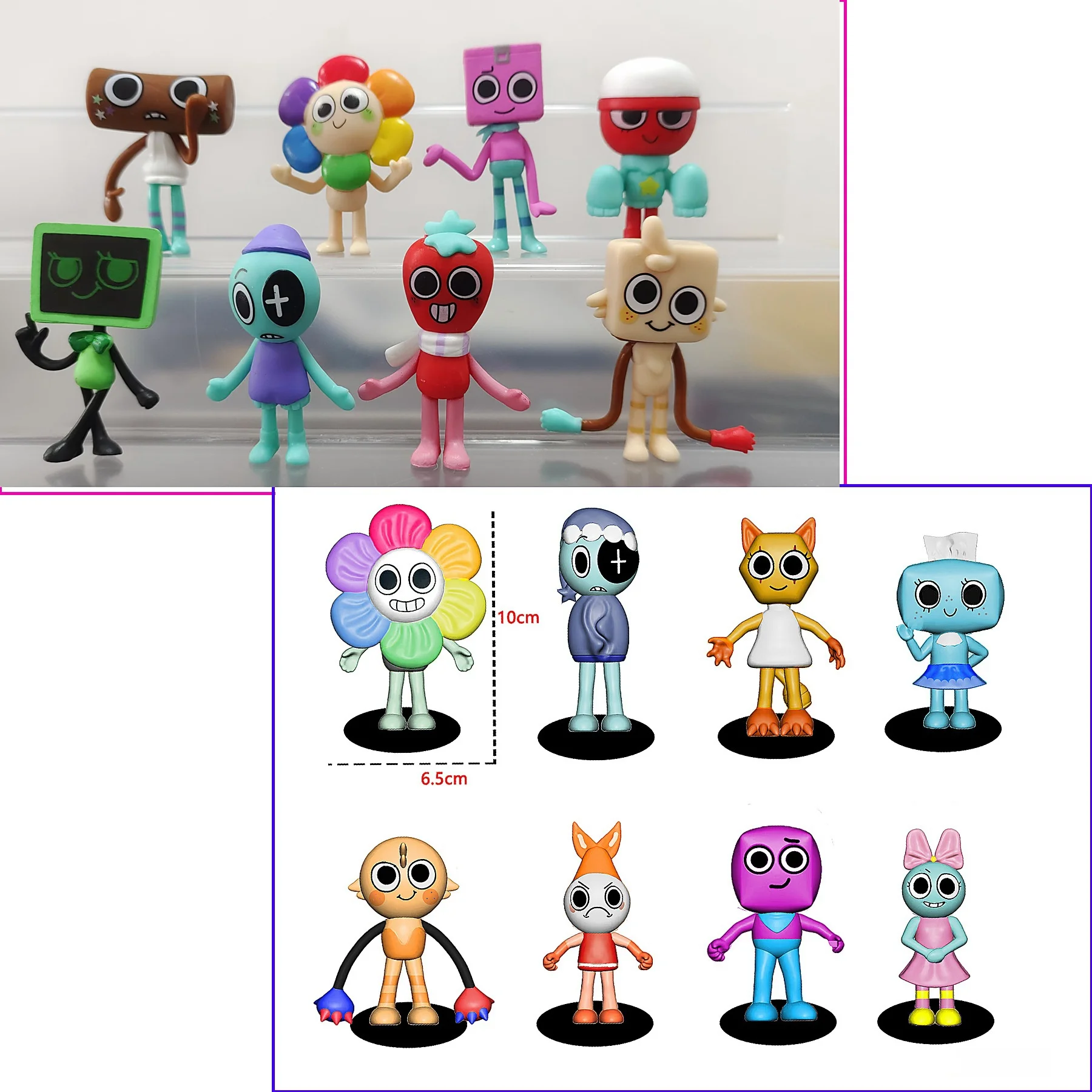 PVC Action Figure Dandy World Sprunki Figures Incredibox Toys Cartoon Horror Game Model Doll Figurines Kids Gift