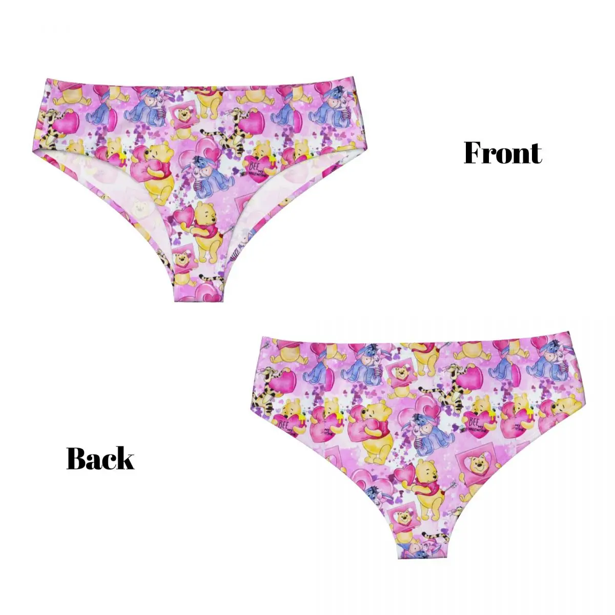 Bragas personalizadas con personajes de Winnie The Pooh para mujer, ropa interior femenina, calzoncillos transpirables