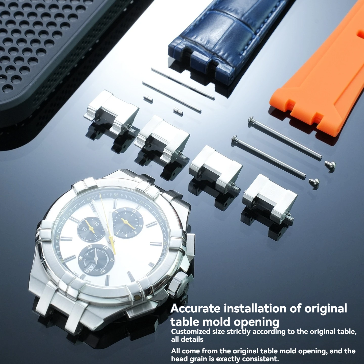 For Aimei AIKON Dedicated Strap Adapters  AI6038, AI6008, AI6007, AI6058, AI1008 Genuine Leather and Silicone Replacement Buckle