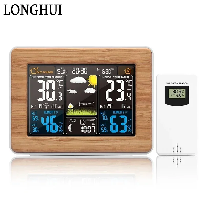 

3365 Weather Station Alarm Clock Air Pressure Forecast Digital Indoor Outdoor Thermometer Hygrometer Wireless Outdoor Sensor