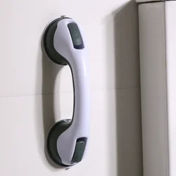 No Drill Bathroom Support Handle, Strong Suction Cup Safety Hand Grip Bar, Anti-Slip Auxiliary Rail, Sturdy Wall Mount Grab Bar,