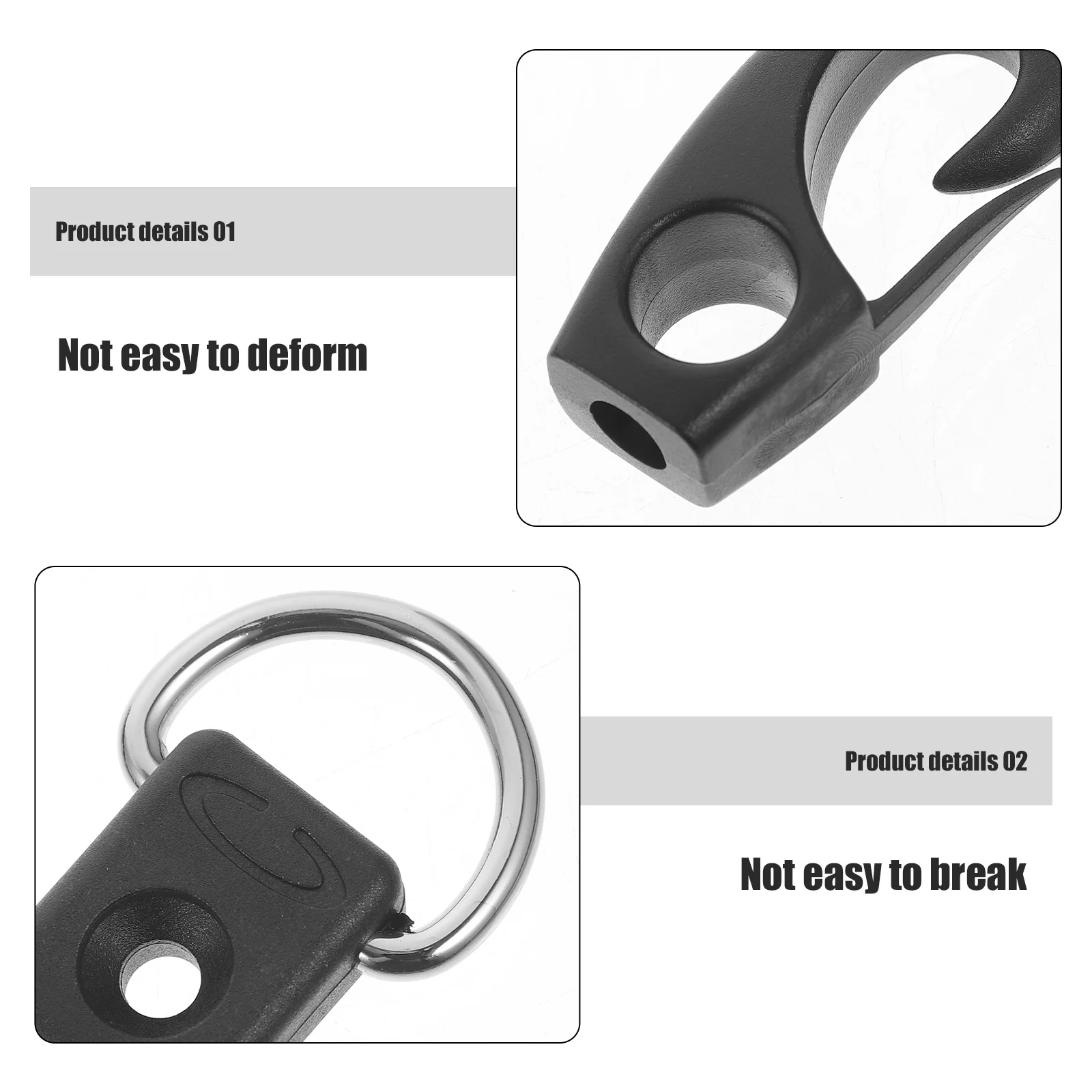 

Hook Boat Rope Kayak Bungee Cord Kit Marine Buckle Yacht Tie Black Polyester