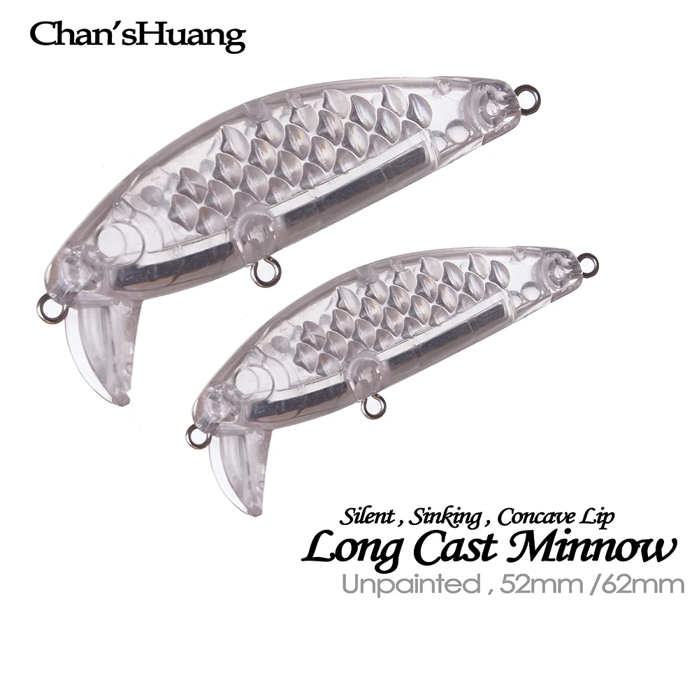 

Chan’sHuang 20PCS Unpainted Blank Fishing lures 6.4g/11.6g Long Cast Minnow Curved Lip Artificial Fishing Baitt