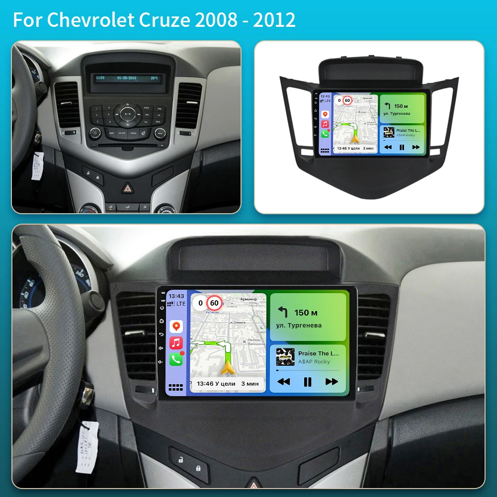 Android 16  8 Core Car multimedia For Chevrolet Cruze 2008-2012 Radio Video Player Autoraido Carplay 5G GPS 2 din dvd BT