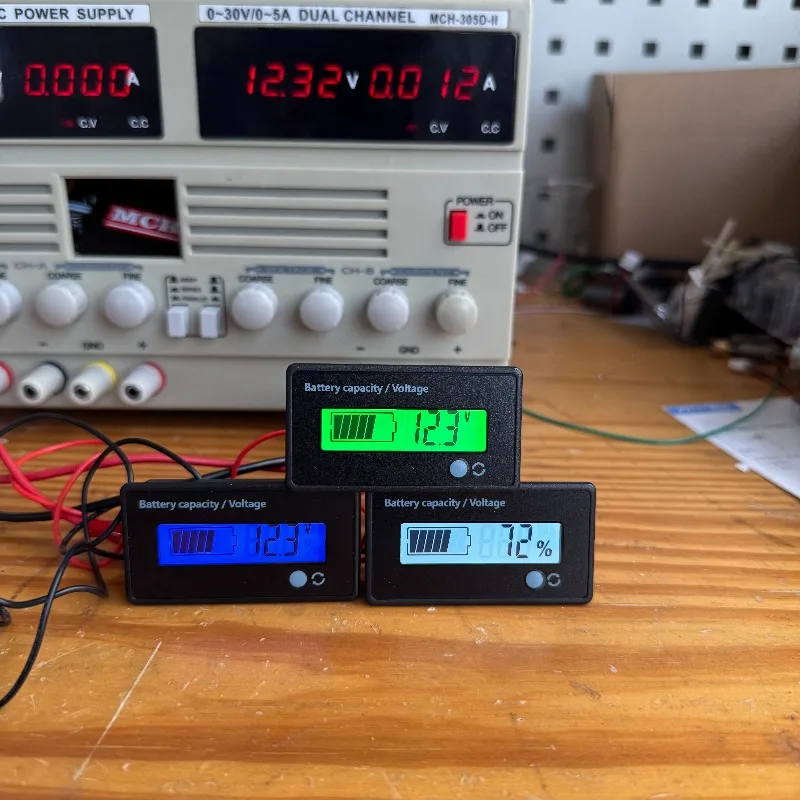 Adjustable power-saving lithium lead-acid battery 12V24V48V60V72V battery power display voltmeter LCD power meter