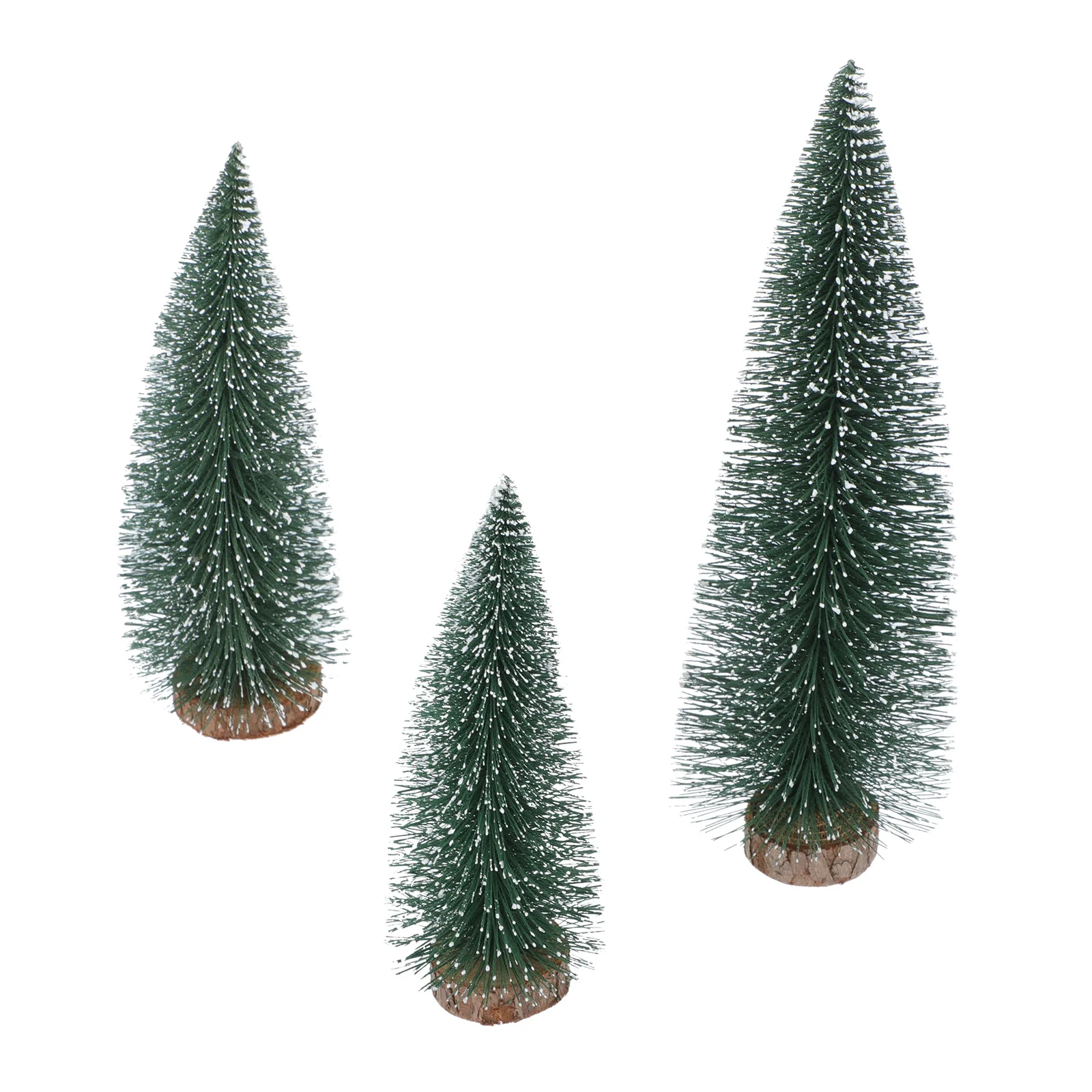 

3 Pcs Christmas Tree Xmas Showcase Decors Party Desktop Simulation Delicate Small Blue Ornaments