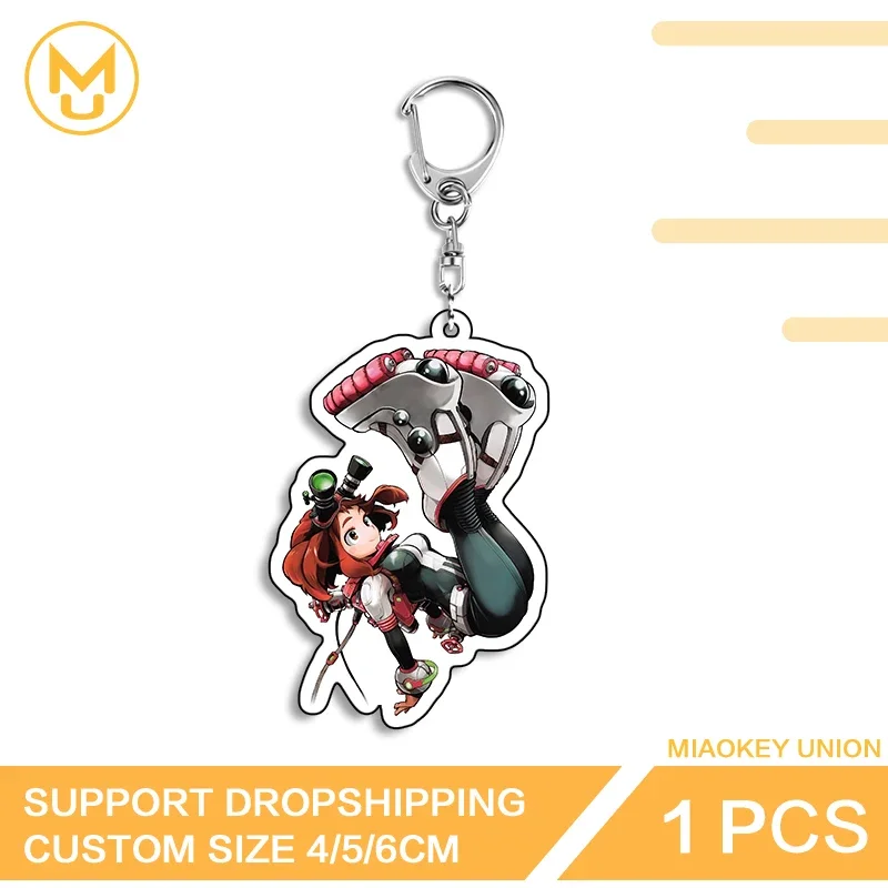 Playful Uraraka Ochako Enchanting Waterproof Double Sided Acrylic Keychain Exquisite Creative Personality Amusing Jewelry