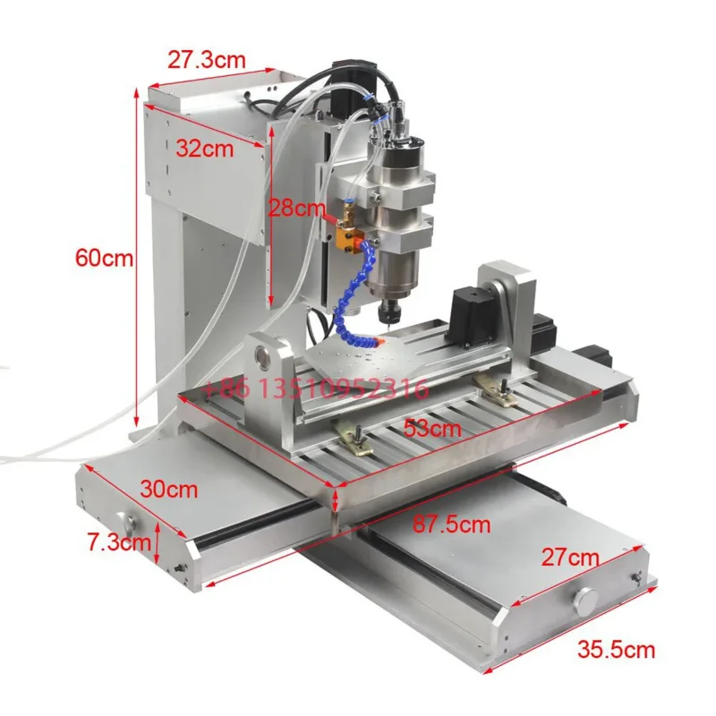 CNC 5 Axis 6040 Network Port Router Metal Milling Engraving Cutting Machine 220V/110V Rotary Table Cyclmotion Control Card