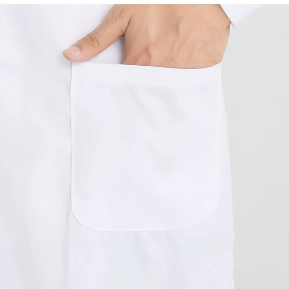 Unisex Lab Coat Professional Medical Uniform Long Short Sleeve Hospital Workwear Durable Cotton Blend Protective Apparel