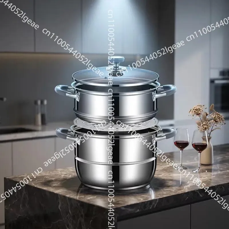 Stackable Stainless Steel Steamer Multi-purpose Environmentally Friendly Kitchen Cooker