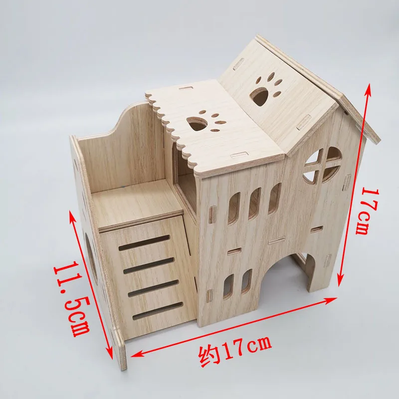 Hamster Solid Wood Shelter Hedgehog Wooden House Golden Bear Wooden Nest Dutch Pig Bedroom Rutin Chicken House Small Pet Supplie