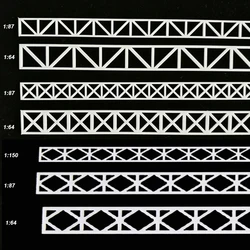 Ho Scale 1:87-1:64 Truss Bridge Steel Structure Support Highway Sand Table Scene Building Material Train Model Scene 5PCS