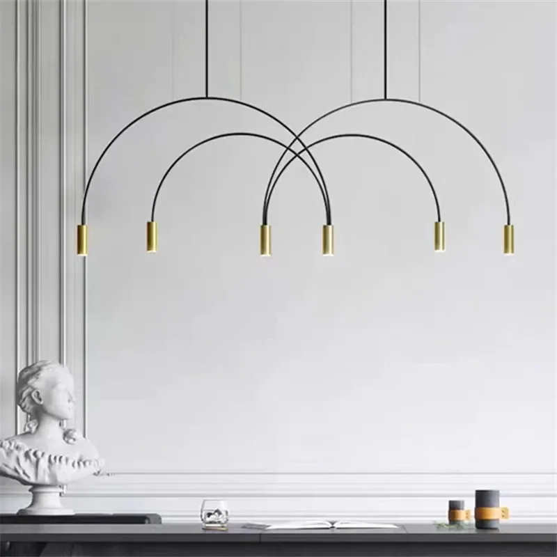 Imagem -02 - Nordic Hanging Circle Pendant Lamp Minimalista Line Light Designer Lamp For Home Cozinha Spot Light