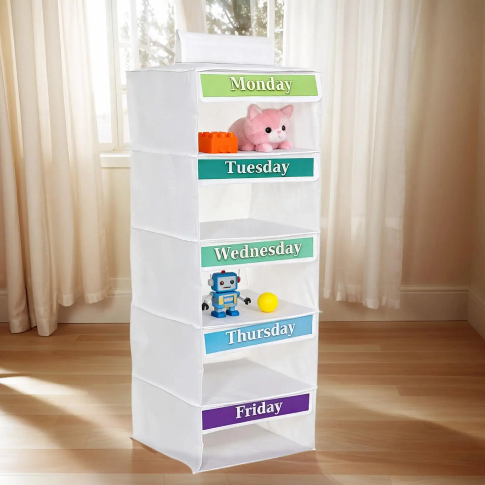 

Органайзер для детской одежды, сумка для организации шкафа с 5 полками, подвесной органайзер для одежды для детской комнаты, домашний шкаф, дверца гардероба