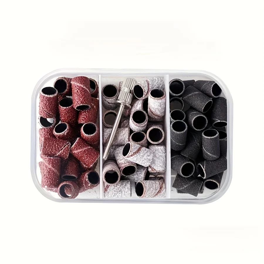 

75pcs Nail Sanding Bands with 3/32" Mandrel Bit, 80#120#180 Nail Sanders for Nail Drill Bit Acrylic Nails, Manicures, Pedicures