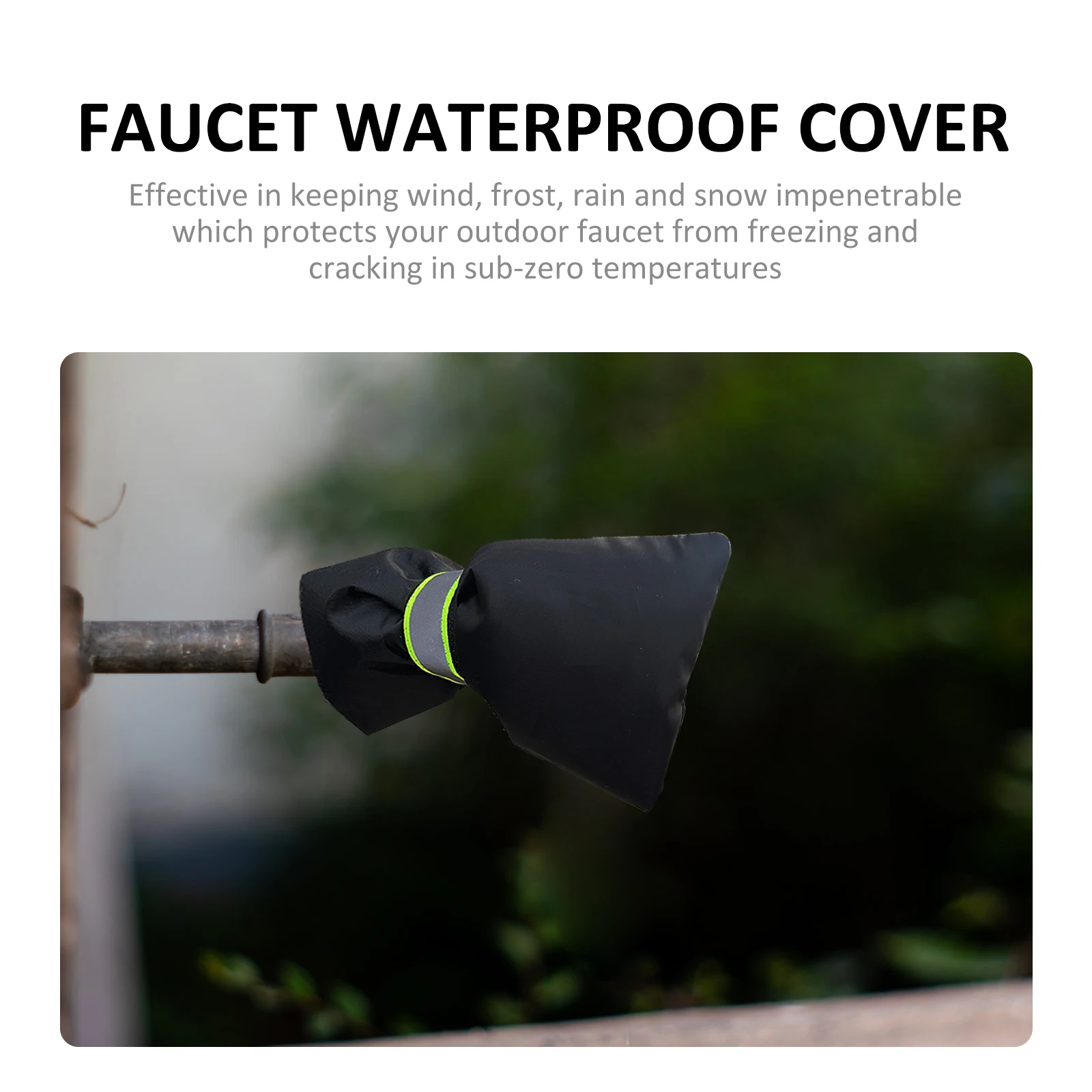 

2pcs Outdoor Cover Reflective Strip Antifreeze Waterproof Insulated Tap Protector Winter Frost Proof Faucet Protective Bag For