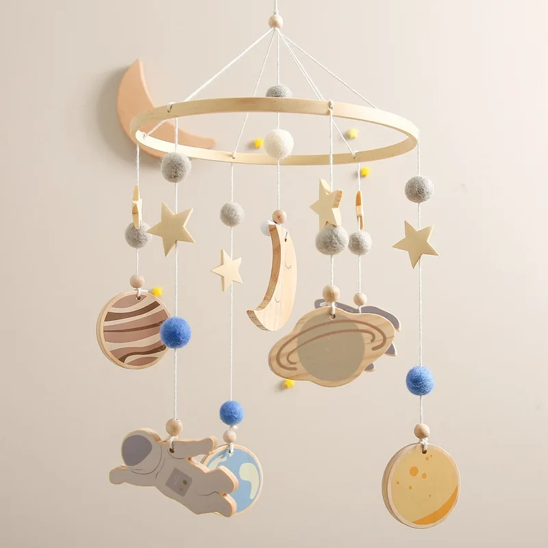 Space Mobile Felt Planet Crib Mobile Shower Gift Craft Bed Crib Hanging Mobile Astronaut