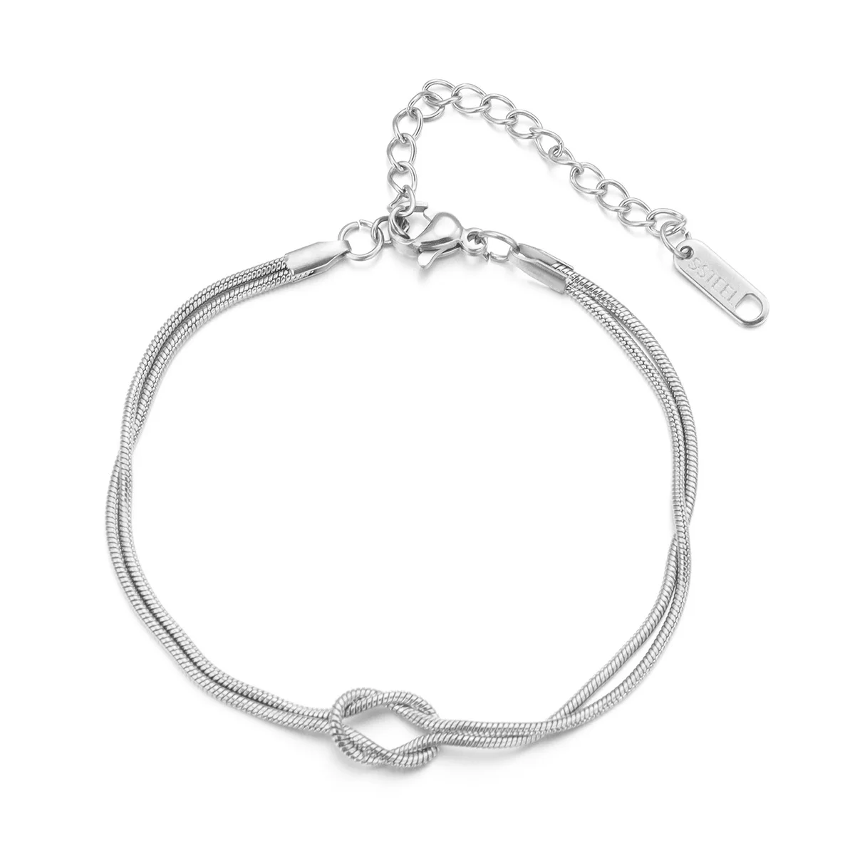 Love Knot Bracelets for Women 14K Gold Plated Dainty Snake Chain Infinity Bracelet Adjustable Stainless Steel Jewelry Gifts