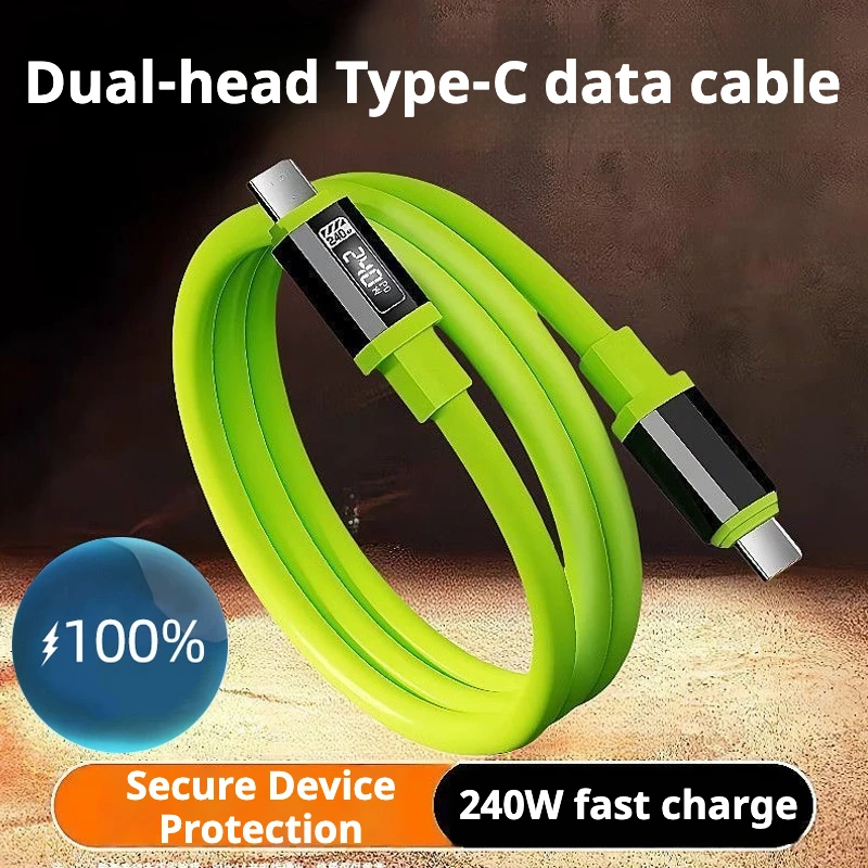 

240W 1m/1.5m/2m/3m Fast Charging USB Type-C To Type-C Cable with Real-Time Power Display for Huawei, Xiaomi, Samsung, OPPO, VIVO