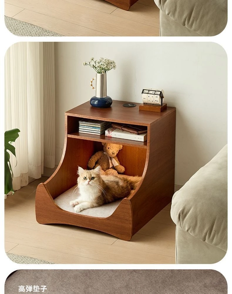 Cat's nest bedside table Rechargeable household bedroom Pet shared bedside table