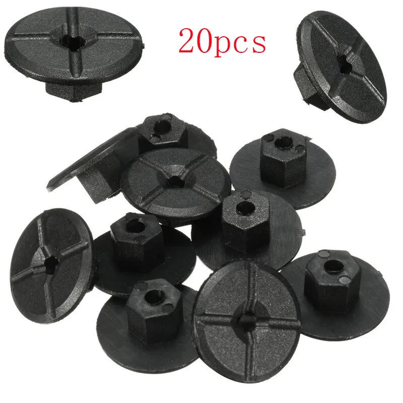 20Pcs 4mm Car Fender Flares Mud Flaps Splash Guard Wheel Arch Bumper Panel Fastener Clip Unthreaded Nuts For Mercedes Benz