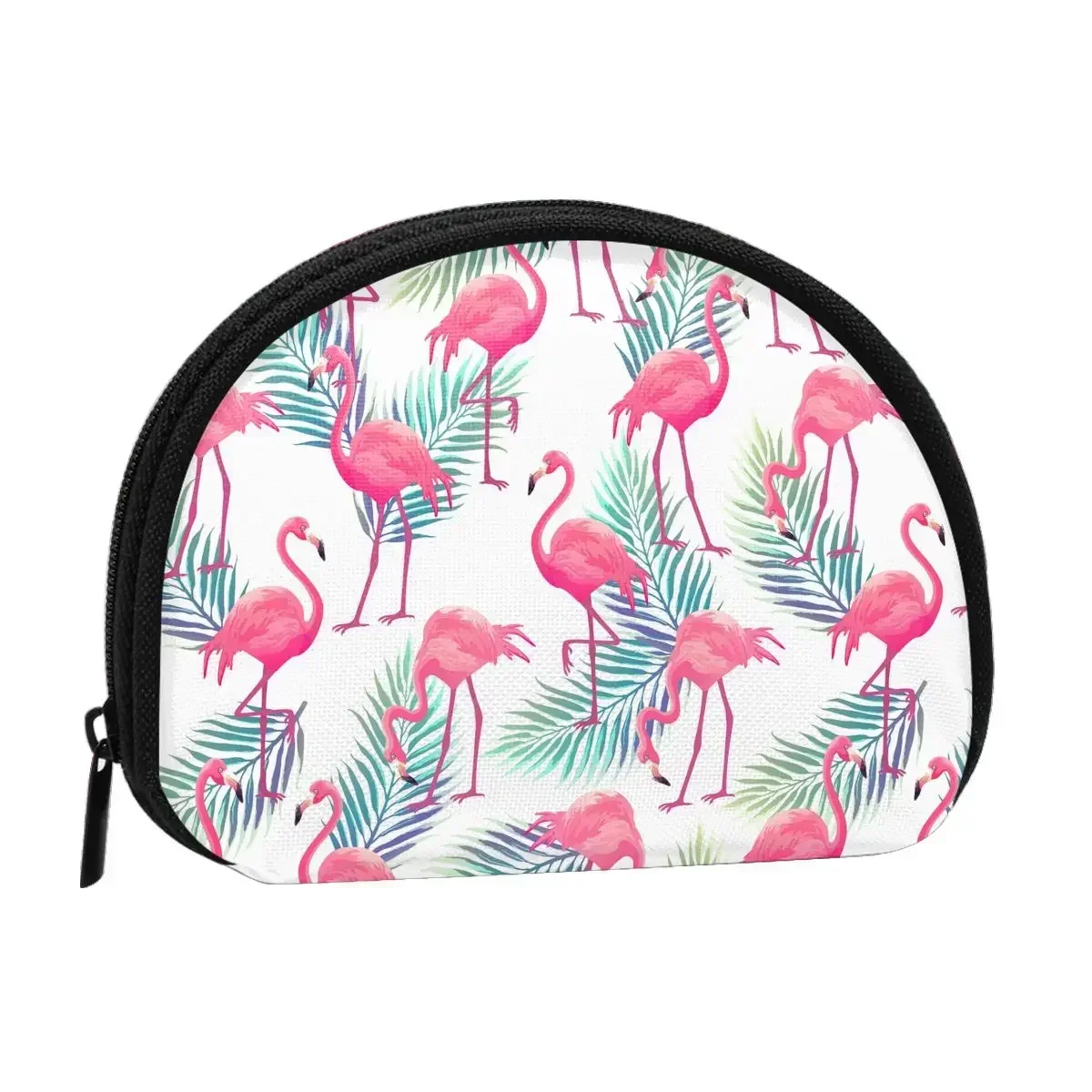 Flamingos 3D Printing Coin Purse Ladies Shopping Portable Silver  Bag Credit Card ID