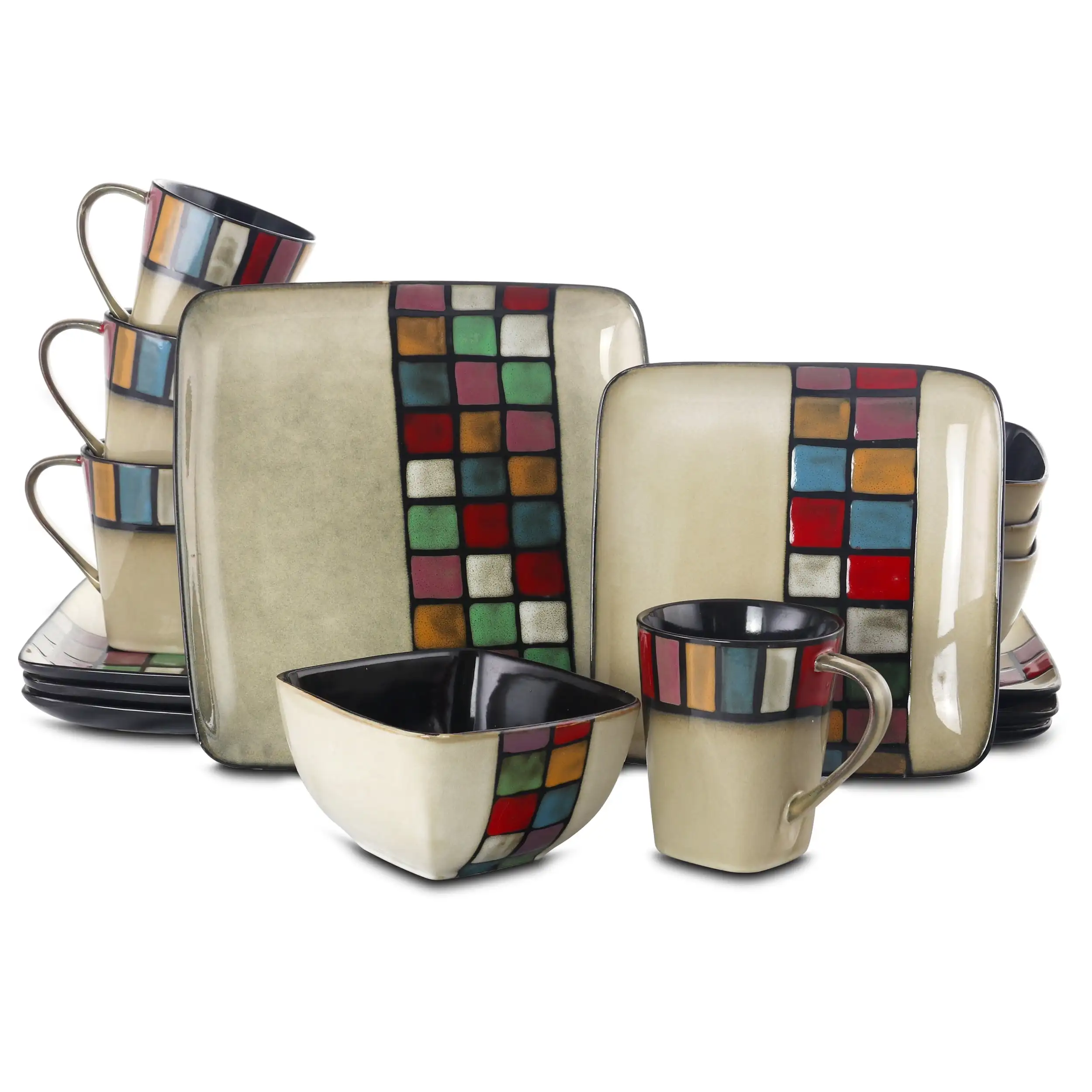 

Color Melange 16 Piece Dinnerware Set