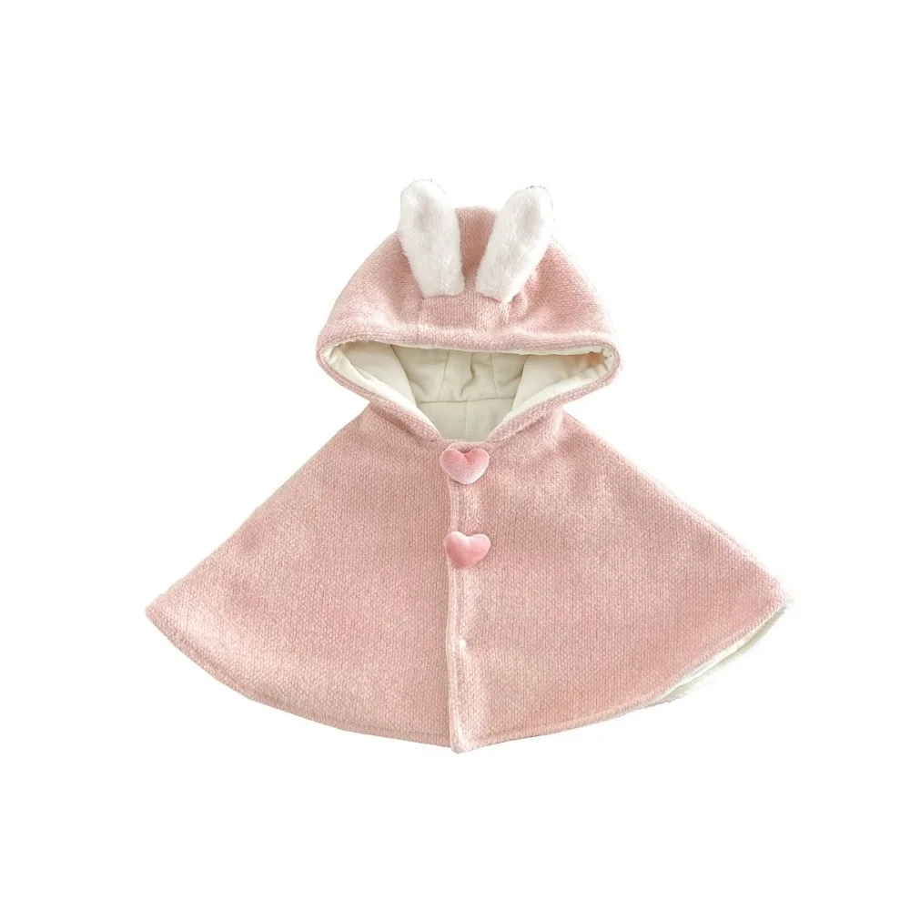 

Durable Warm Baby Hooded Cloak Princess Fleece Girls Winter Cape 0-1 Years Newborn Coat