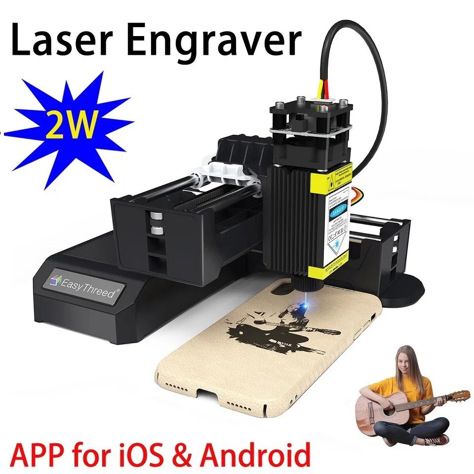 

Easythreed Mini Portable Laser Engraver Diy Bluetooth Machine Painted Toy Tag Paper Leather Wooden Plastic Logo CNC Machine EU