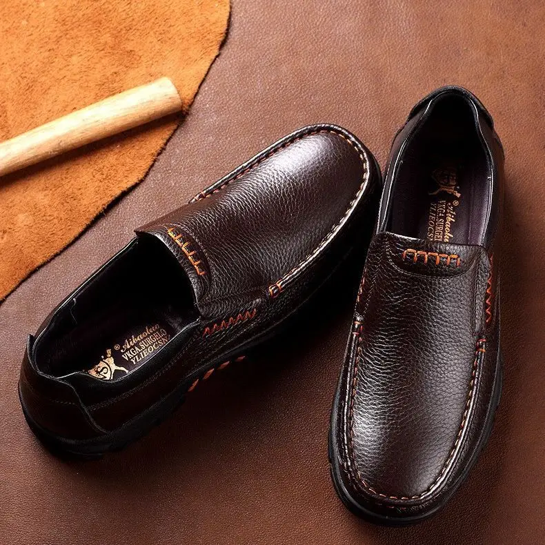 

Genuine Leather Loafers for Men Soft Handmade Man Casual Shoes Outdoor Male Driving Footwear Black Brown Slip-on Flats Moccasins