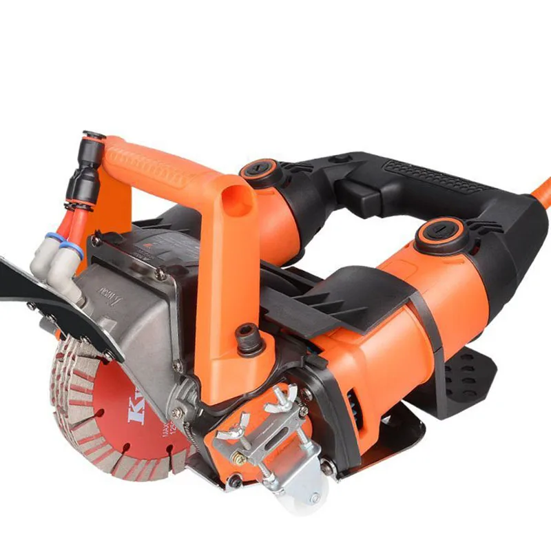 5200W High Efficiency Wall Chaser, Dust-Free Wet Cutting Concrete Slotting Machine, Electric Wall Groove Cutter for Electrical I