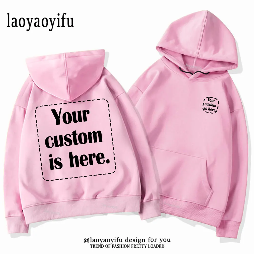 2026 Long Sleeve Custom Hoodie High Quality Cotton Casual Printed Text DIY Personalized Hooded Sweatshirt