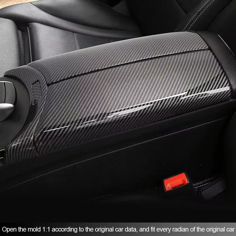 Console Center Armrest Strip Cover Storage Box Interior ABS Casing for Mercedes C GLC Class 2015-2021 Decoration Stickers