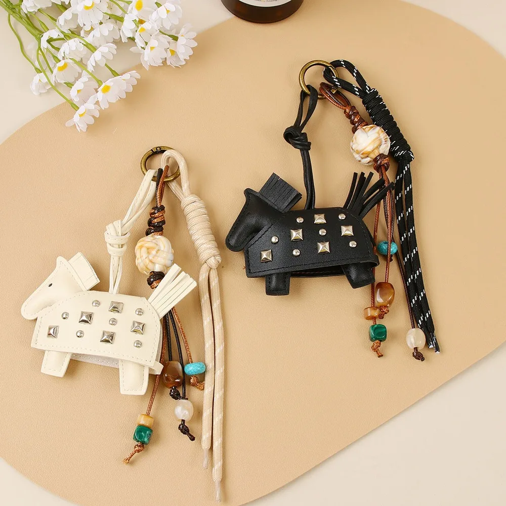 Animal Bag Charm Tassel Studded Handbag Accessory Decorative Keychain For Purse Personalization Gift For Her Women Fashion Style
