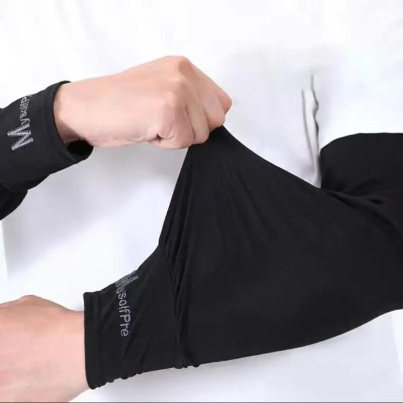 

1 Pair Mens Ice Arm Sleeves Sunscreen Elastic Driving Gloves Outdoor UV Protection Arm Cover Sleeves Lightweight Cool Muff New