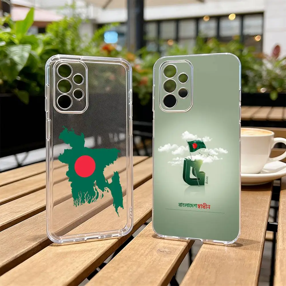 B-Bangladesh F-Flag  Phone Case For Samsung S25,S24,S21,S22,S23,S30,Ultra,S20,Plus,Fe Transparent Cover