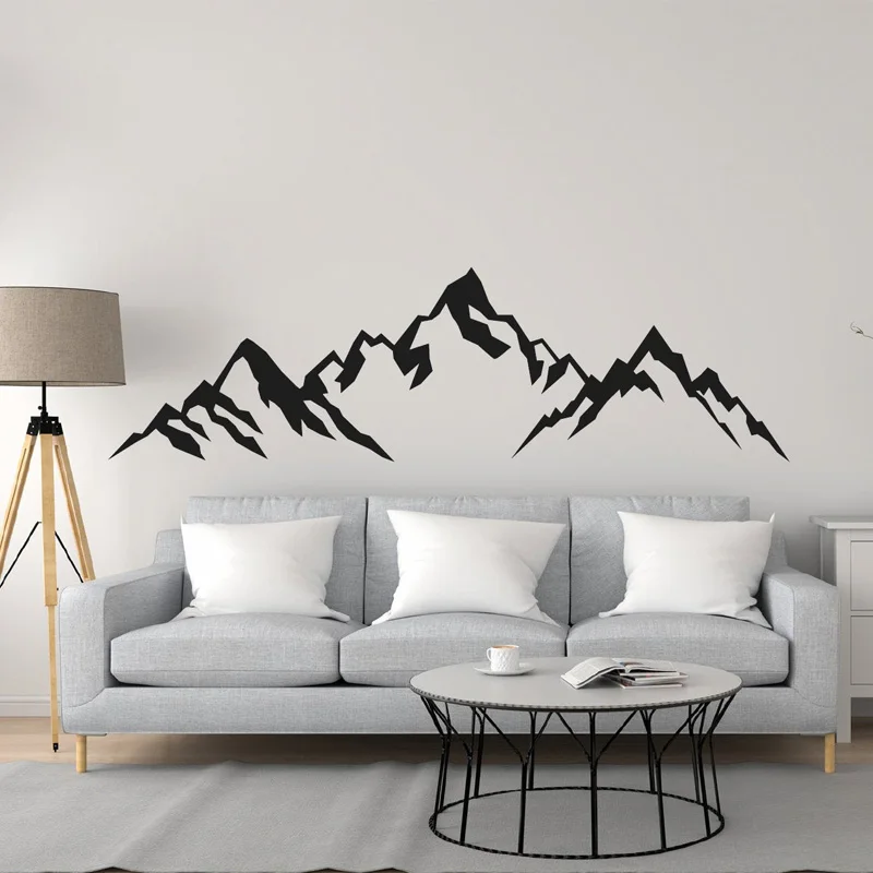 Nordic Style Mountain Vinyl Wall Sticker Nature Landscape Decals Home Decor Living Room Bedroom Removable Wallpaper Murals 3902