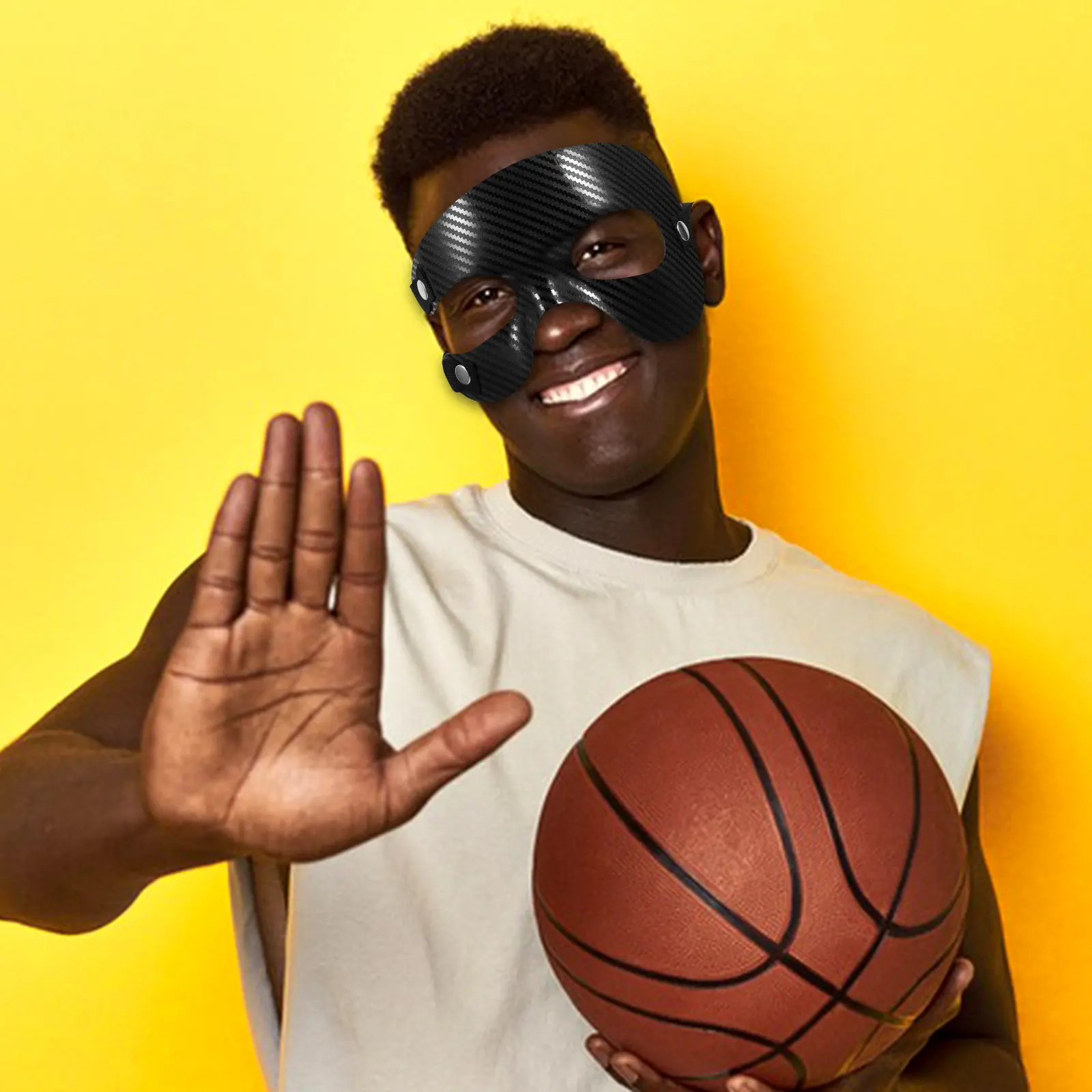 Half Face Mask for Basketball Nose Protection Impact Resistant Sports Face Guard Lightweight Comfortable Breathable Vision Clear
